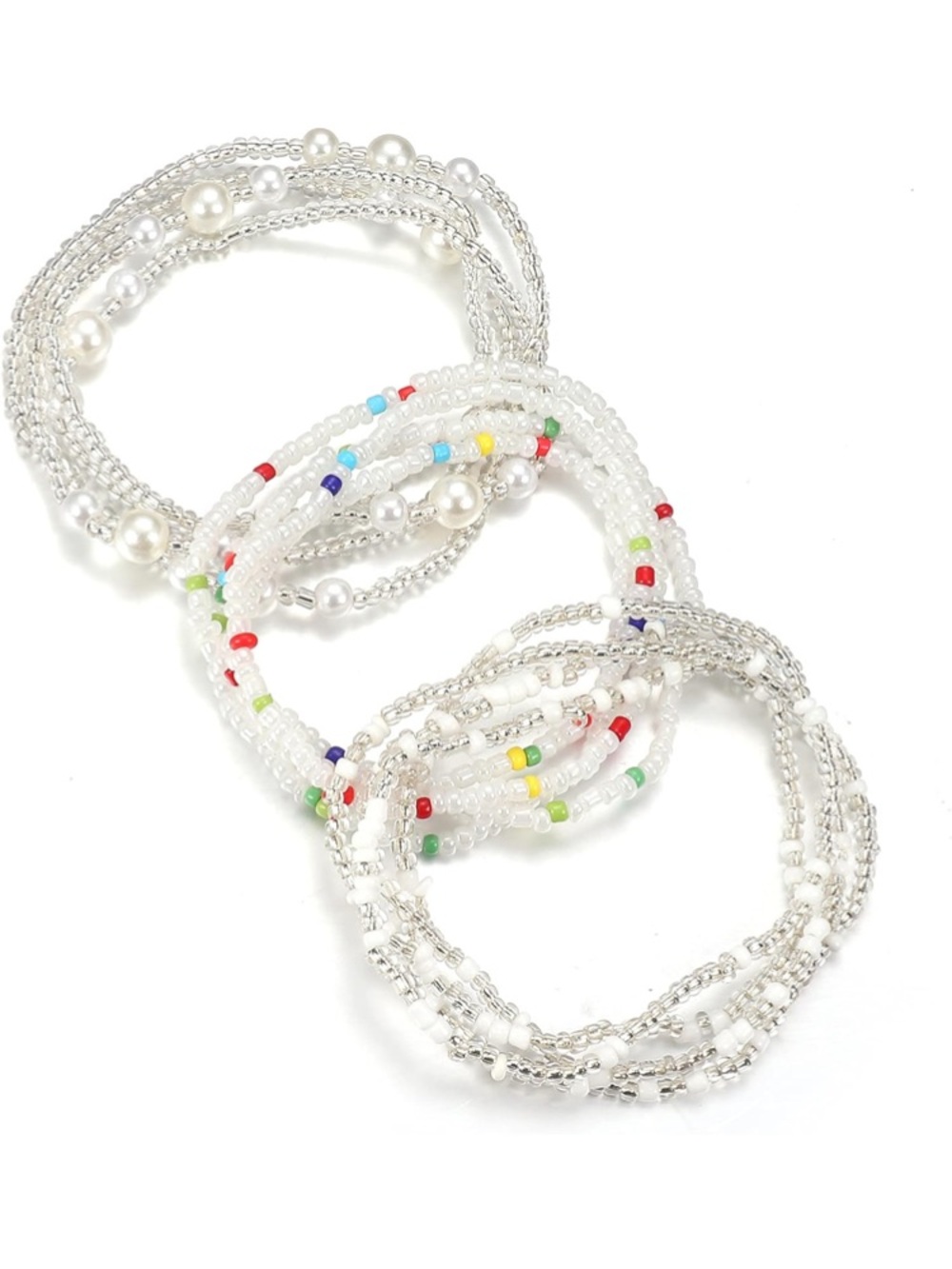 3 Piece Waist Beads for Women - Belly Beads Elastic Chain African Waist Beads